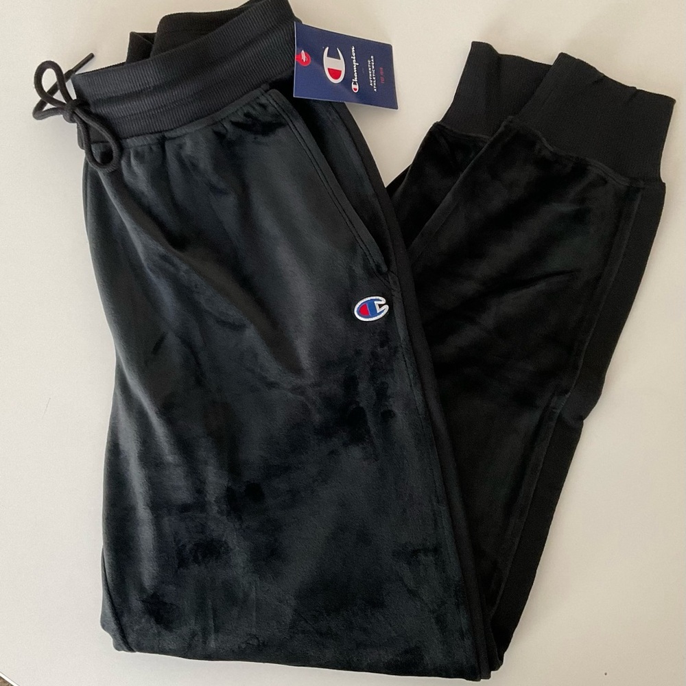NWT - Champion black velour joggers - medium